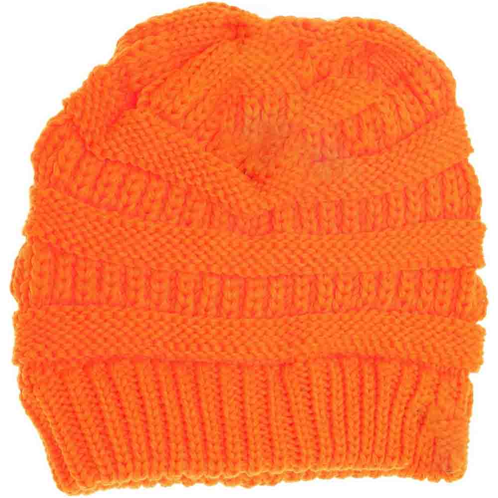 C.C CRISS CROSS PONYTAIL KNIT BEANIE - Image 2