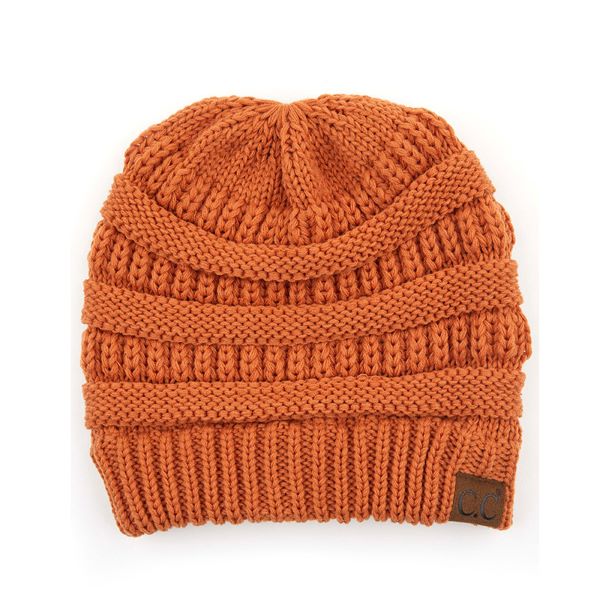 C.C CRISS CROSS PONYTAIL KNIT BEANIE - Image 20