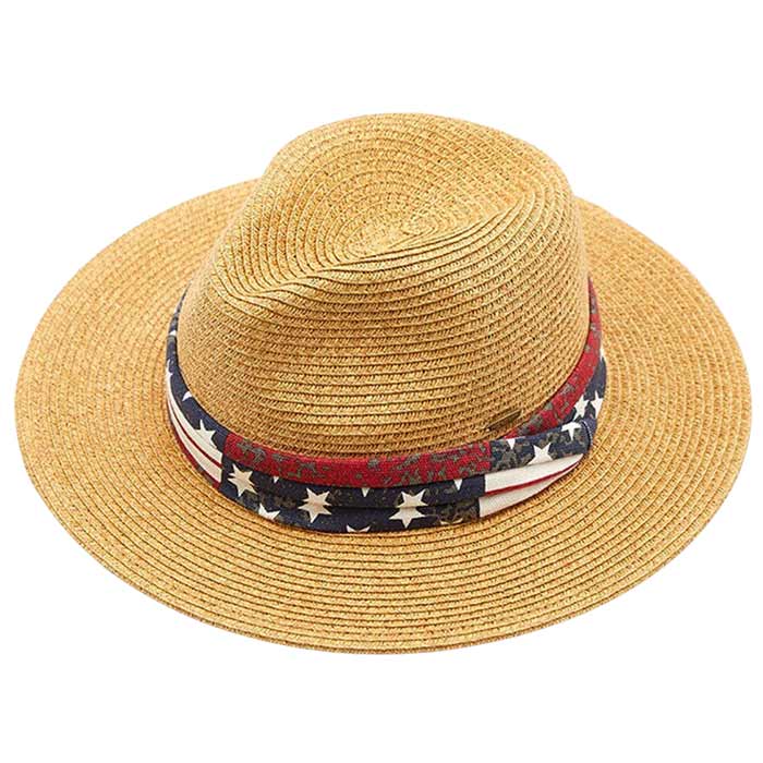 C.C Fedora With American Flag Printed Band Trim - Image 2