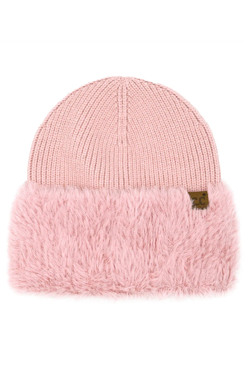 C.C Fur Cuff Beanie - Image 7