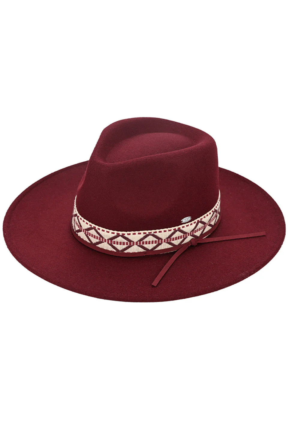 C.C Geometric Trim Band Vegan Felt Panama Hat - Image 2