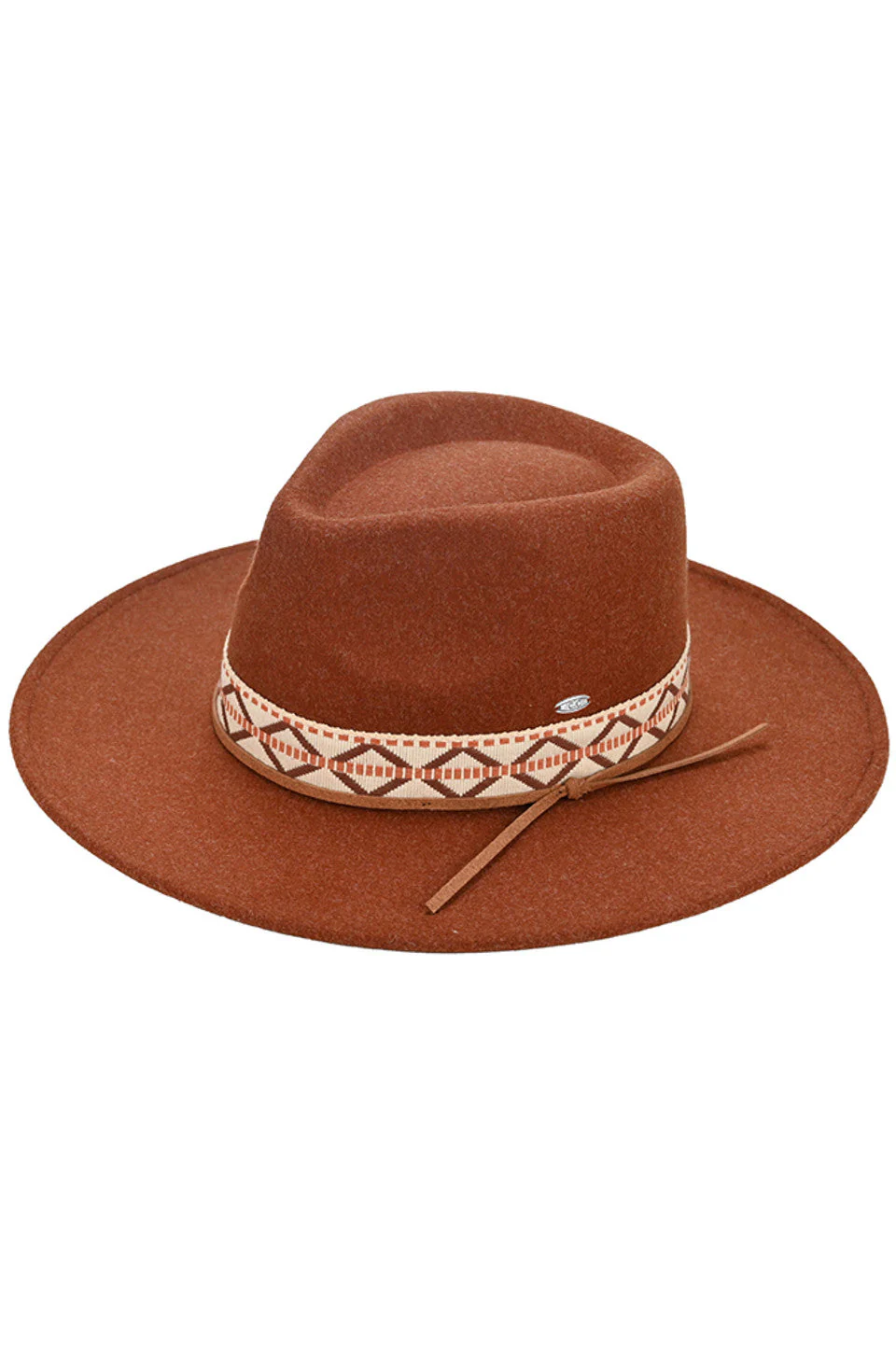 C.C Geometric Trim Band Vegan Felt Panama Hat - Image 4