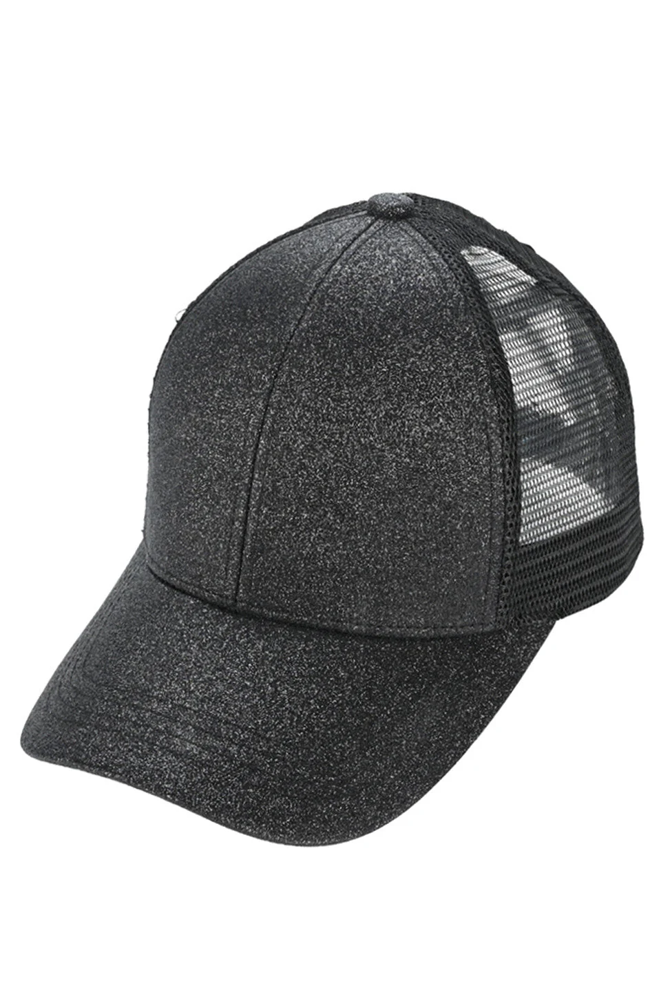 C.C Glitter Mesh Back Criss-Cross Ponytail Cap