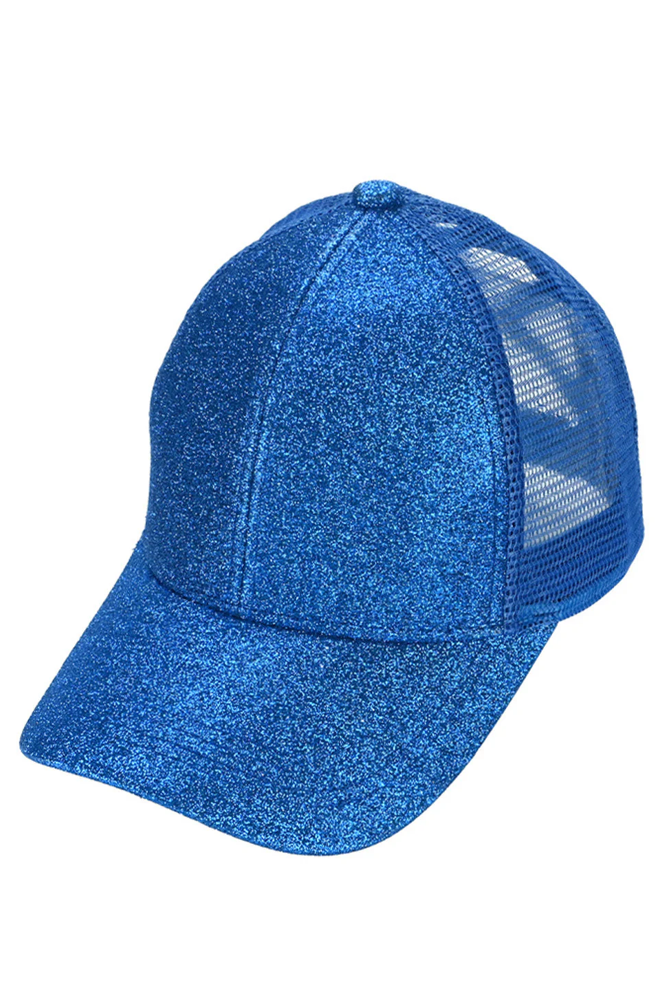 C.C Glitter Mesh Back Criss-Cross Ponytail Cap - Image 8