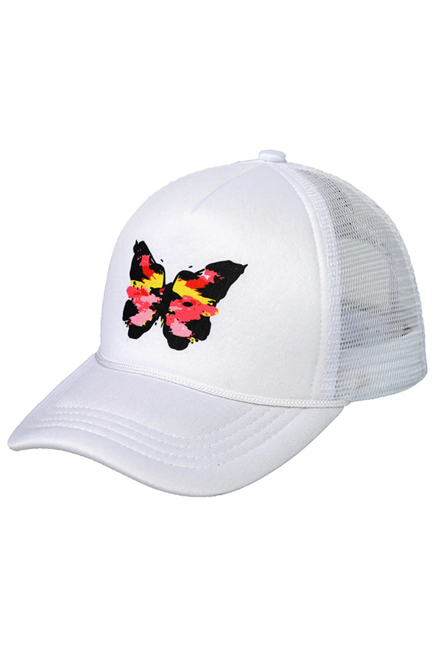 C.C Hand Painted Abstract Butterfly Trucker Cap - Image 2