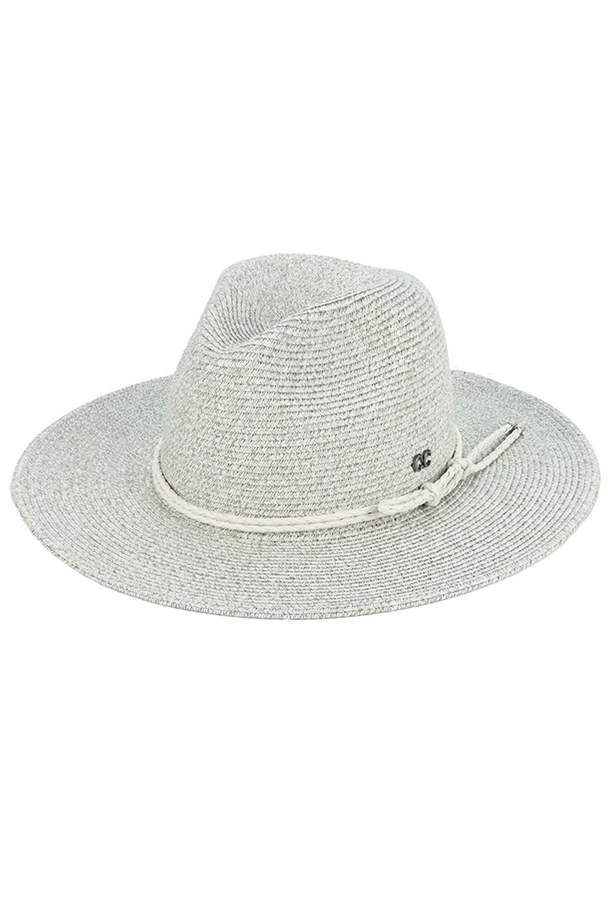 C.C Leather String Rope Band Paper Panama Hat - Image 3