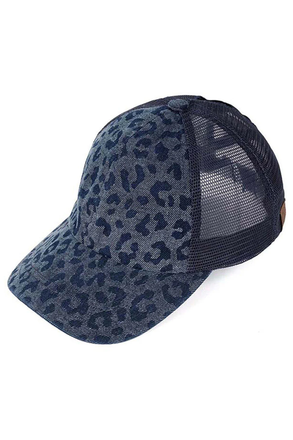 C.C Leopard Pattern Criss Cross Pony Cap - Image 3