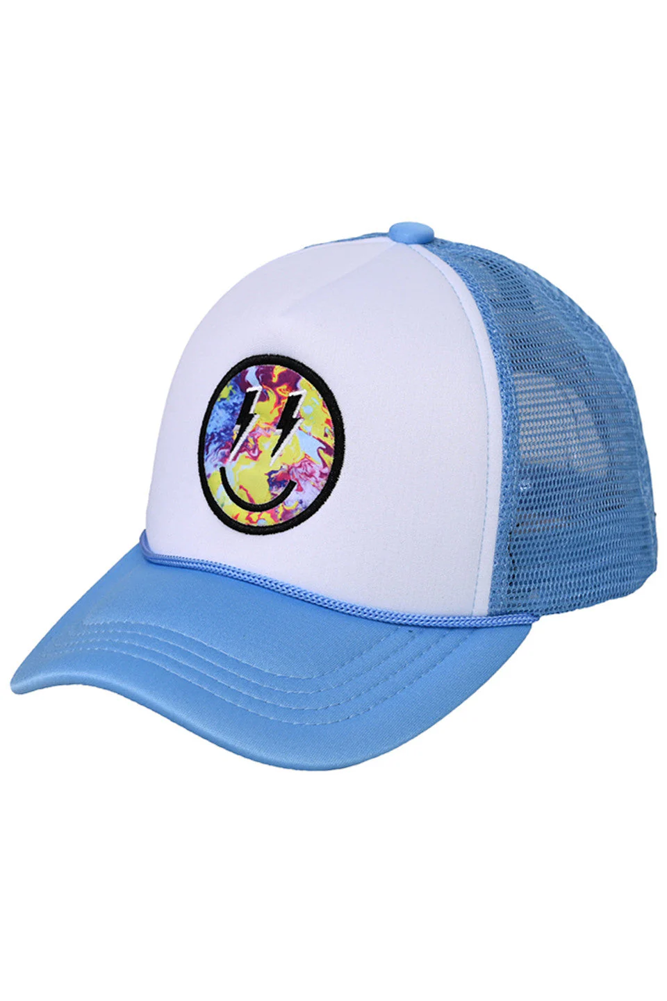 C.C Lightning Bolt Eyes Smiley Face Trucker Cap - Image 5