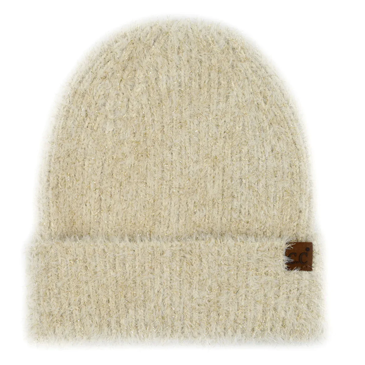 C.C Metallic Eyelash Cuff Solid Beanie - Image 3