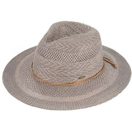 C.C Multi Pattern Suede String Band Panama Hat - Image 4
