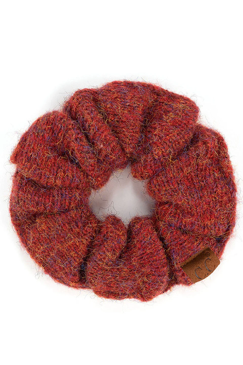 C.C Multi Yarn Knit Solid Color Soft Scrunchies - Image 2