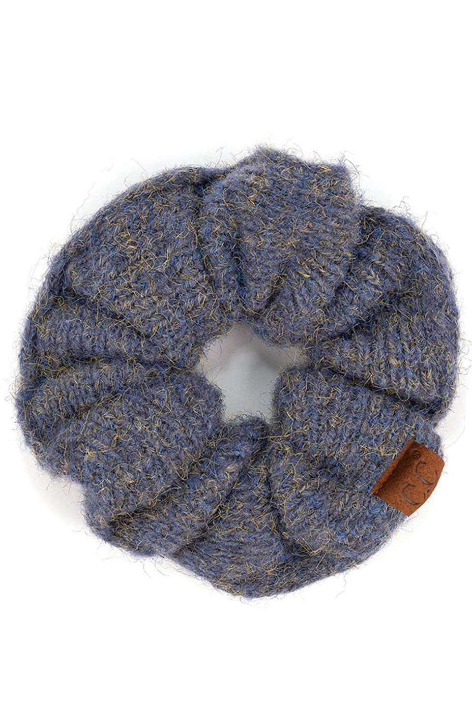C.C Multi Yarn Knit Solid Color Soft Scrunchies - Image 3