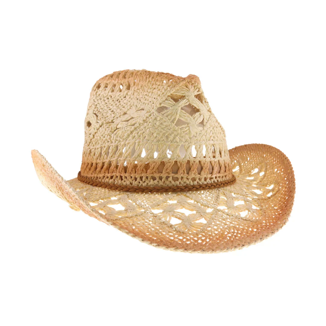 C.C Ombre Open Weave Cowboy Hat - Image 6