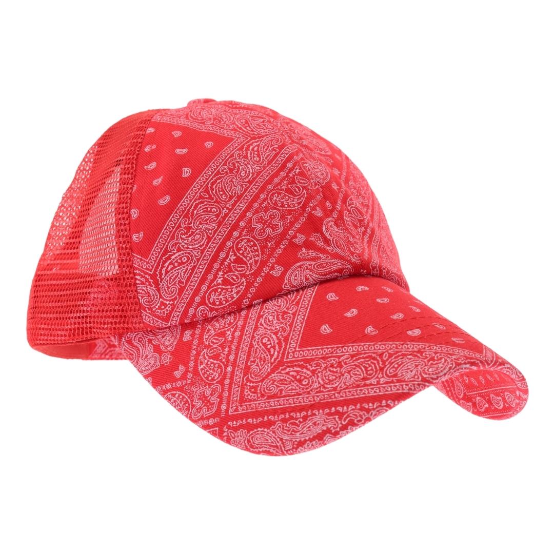 C.C Paisley Bandana Criss cross  Pony Cap - Image 4