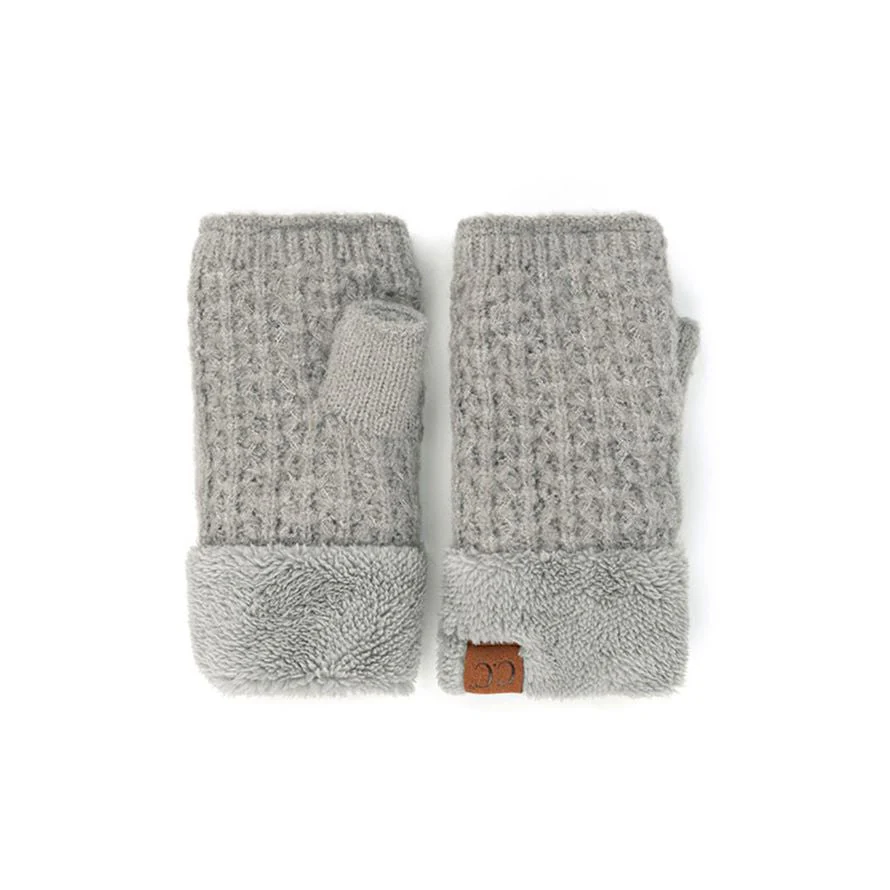 C.C Smocking Stitch Pattern Fingerless Gloves - Image 10