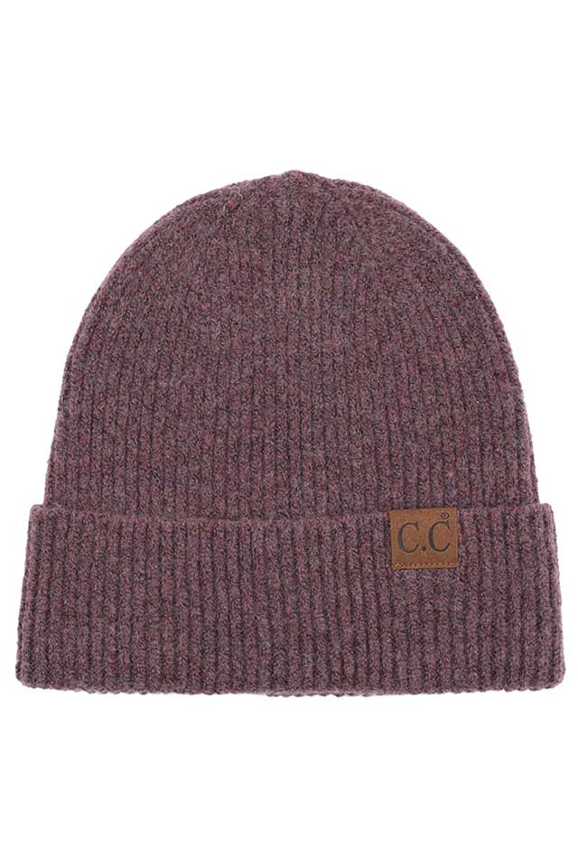 C.C Soft Recycled Fine Yarn Cuff Beanie Hats - Image 4