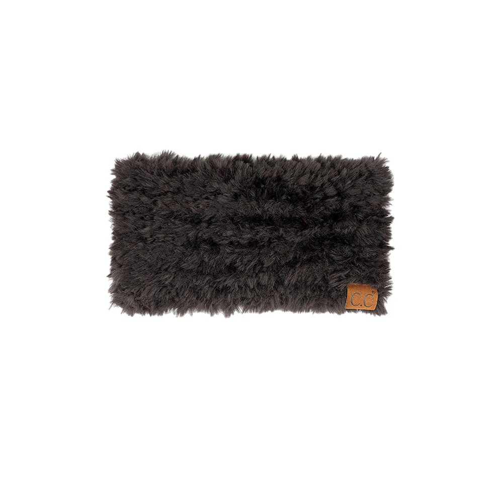 C.C Solid Color Faux Fur Headwrap - Image 2