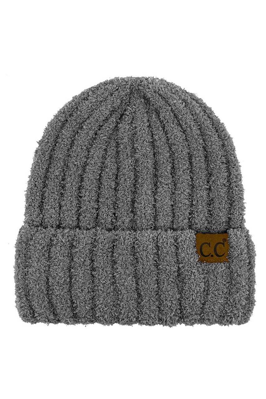 C.C Solid Color Fuzzy Beanie - Image 4