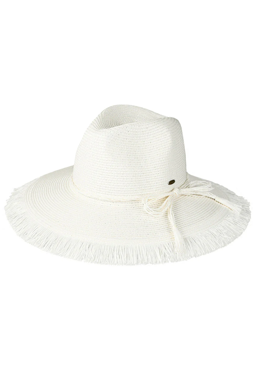 C.C Straw String Ribbon Band Fringe Panama Hat