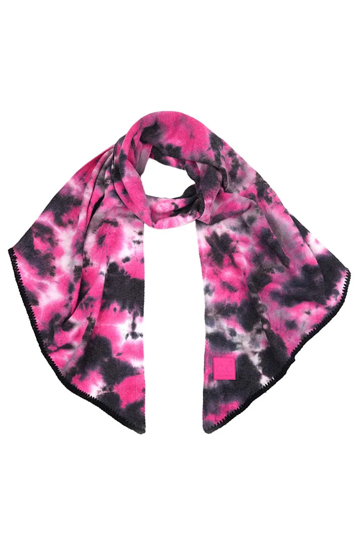 C.C Tie Dye Bias Cut Scarf With Rubber Patch - Image 2