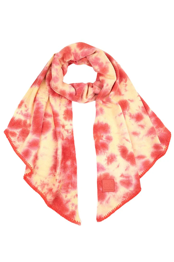 C.C Tie Dye Bias Cut Scarf With Rubber Patch - Image 8
