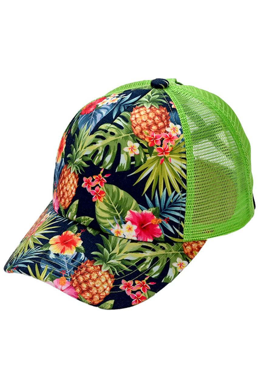 C.C Tropical Cross Band Mesh Back Trucker Cap - Image 2