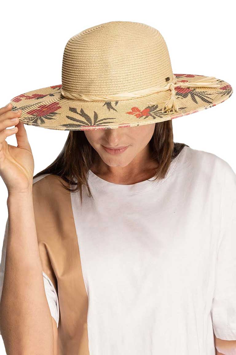 C.C Tropical Floral Wide Brim Straw Hat - Image 4
