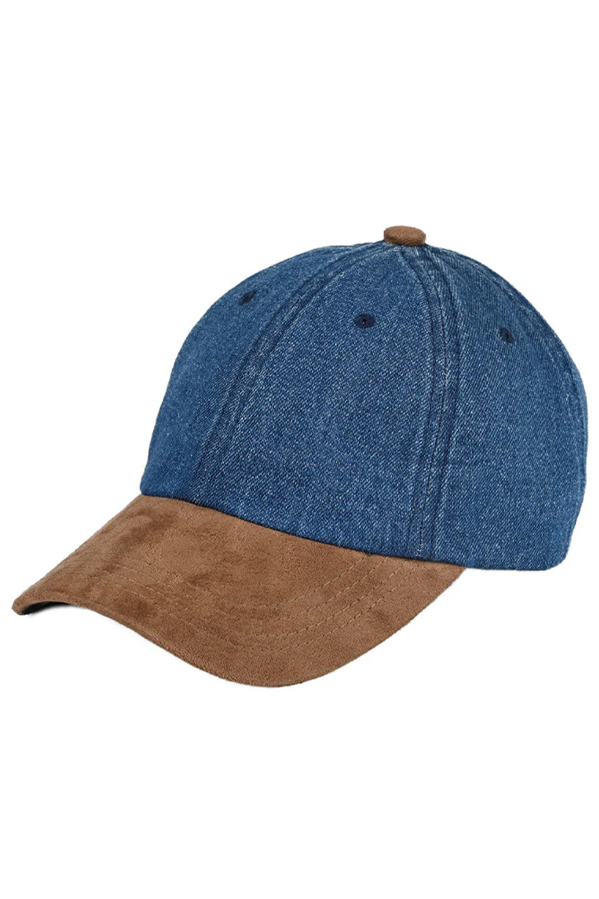 C.C Two Tone Cotton Twill Denim Baseball Cap - Image 3