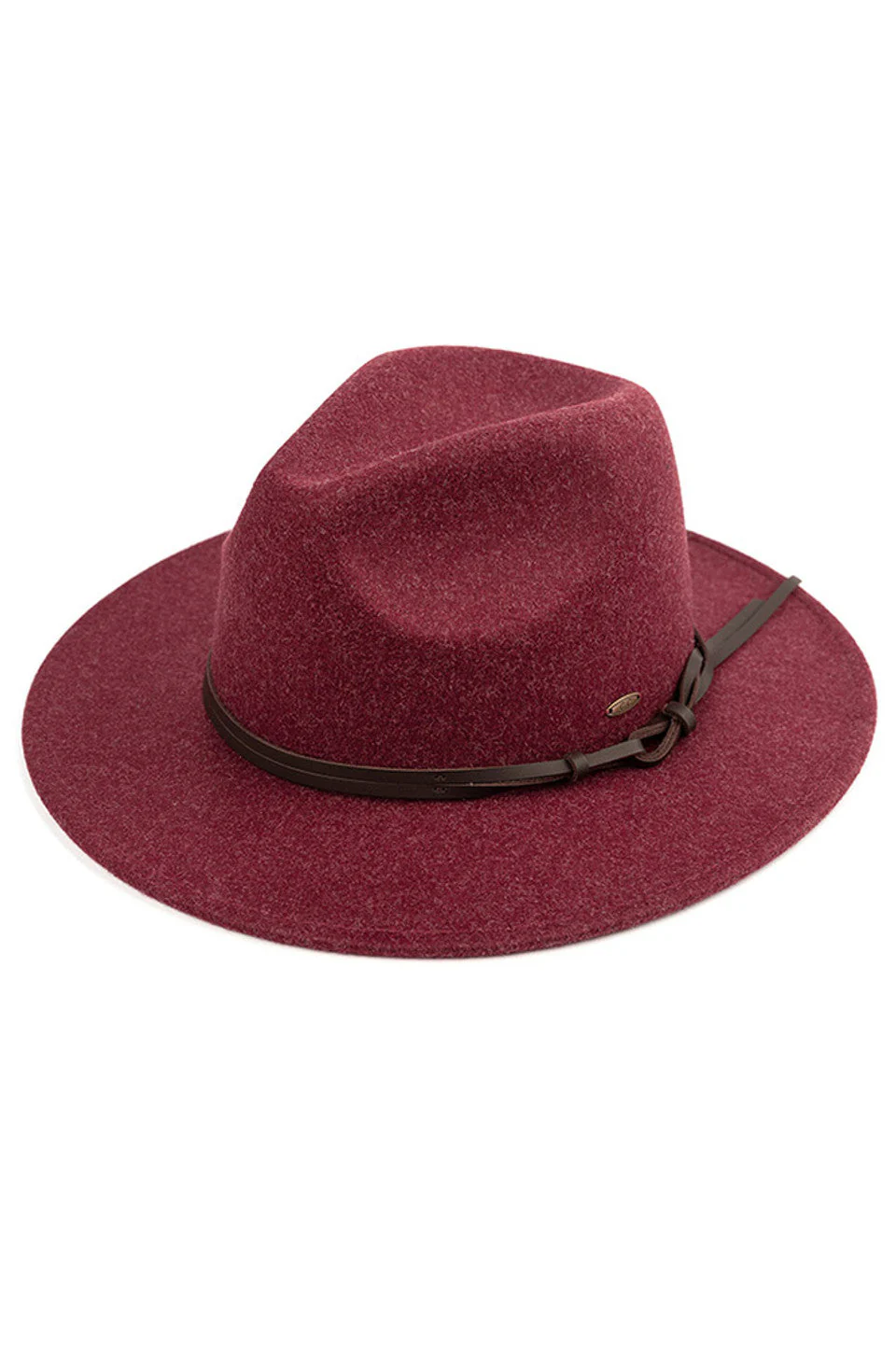 C.C Vegan Felt Leather Trim Heather Color Hat - Image 7