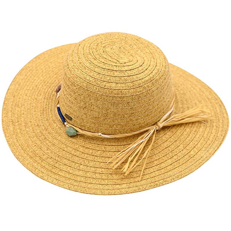 C.C Wide Brim Stone Trim Band Sun Hat - Image 2