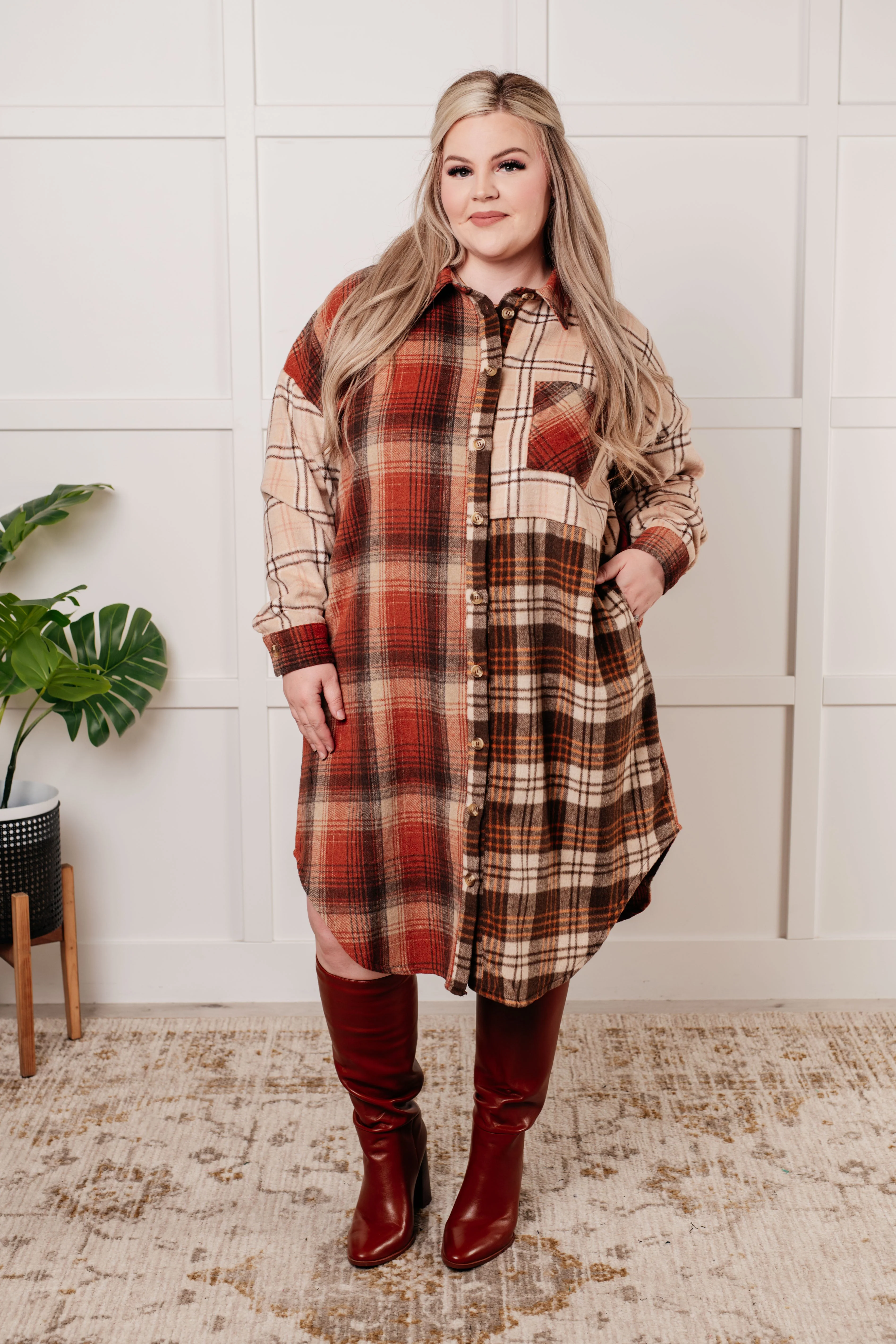 Cabin Fever Flannel Plaid Oversized Shacket - Image 2