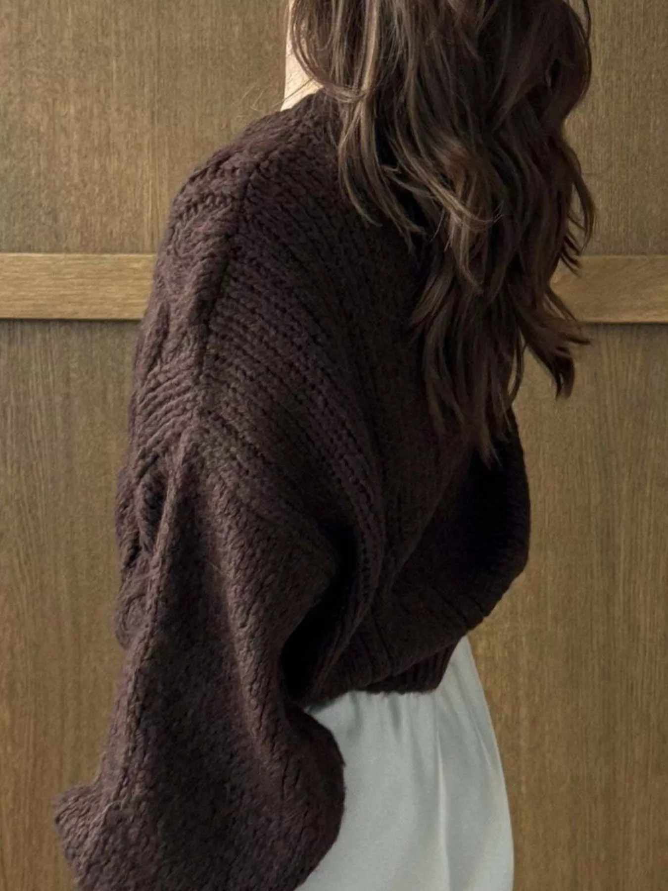Cable Knit Button-Down Cardigan - Image 11