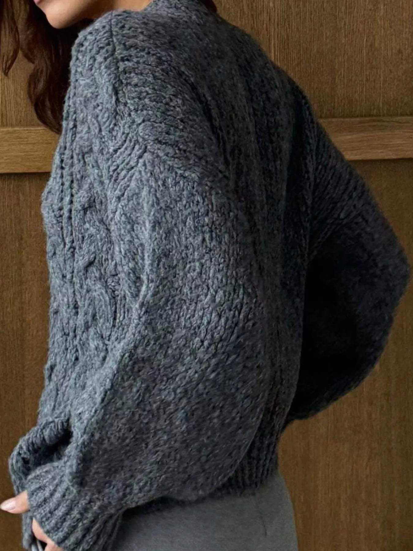 Cable Knit Button-Down Cardigan - Image 20