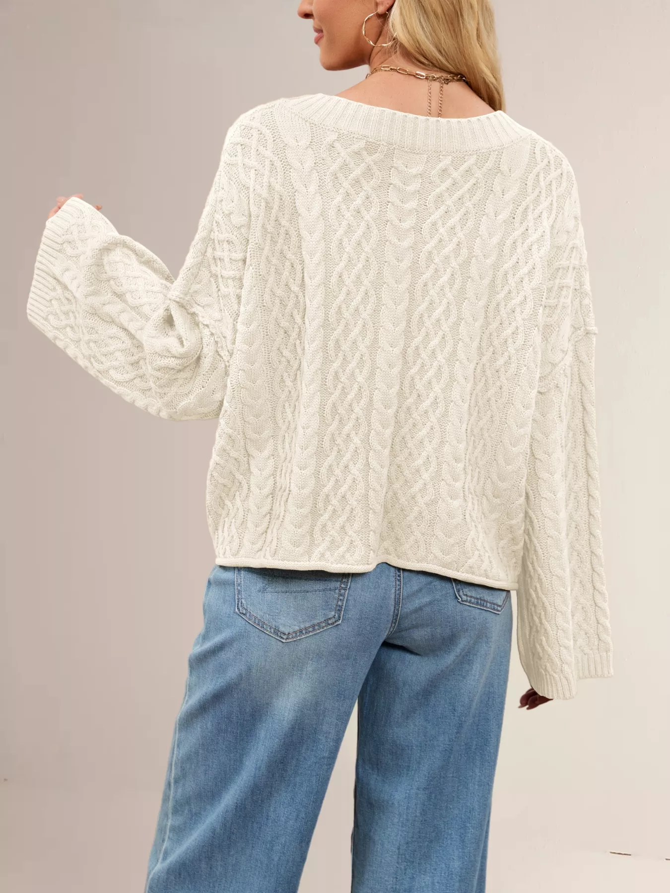 Cable Knit Button-Down Cardigan - Image 23