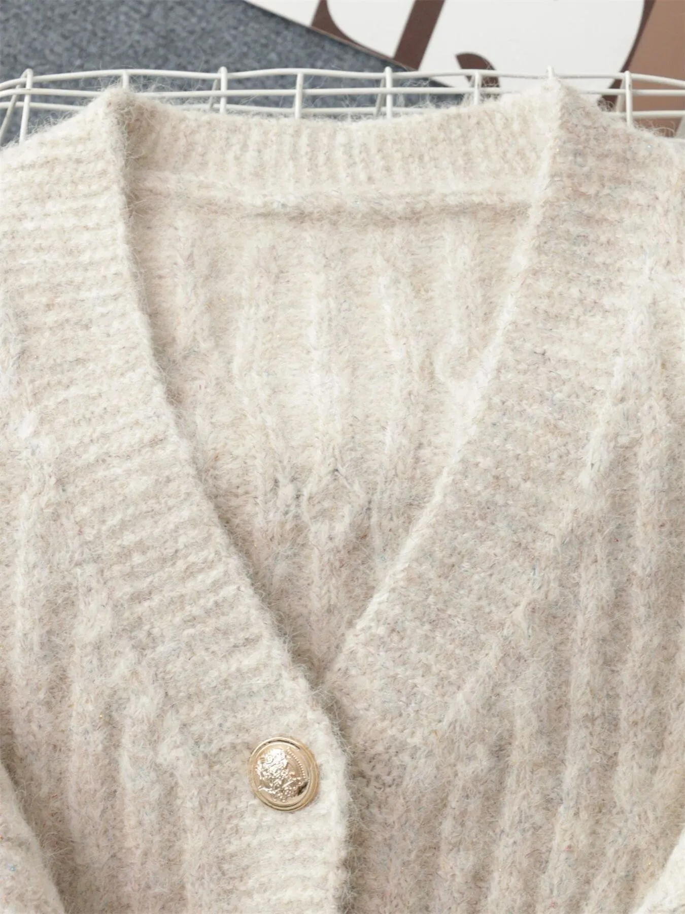 Cable Knit Button-Up Cardigan - Image 10