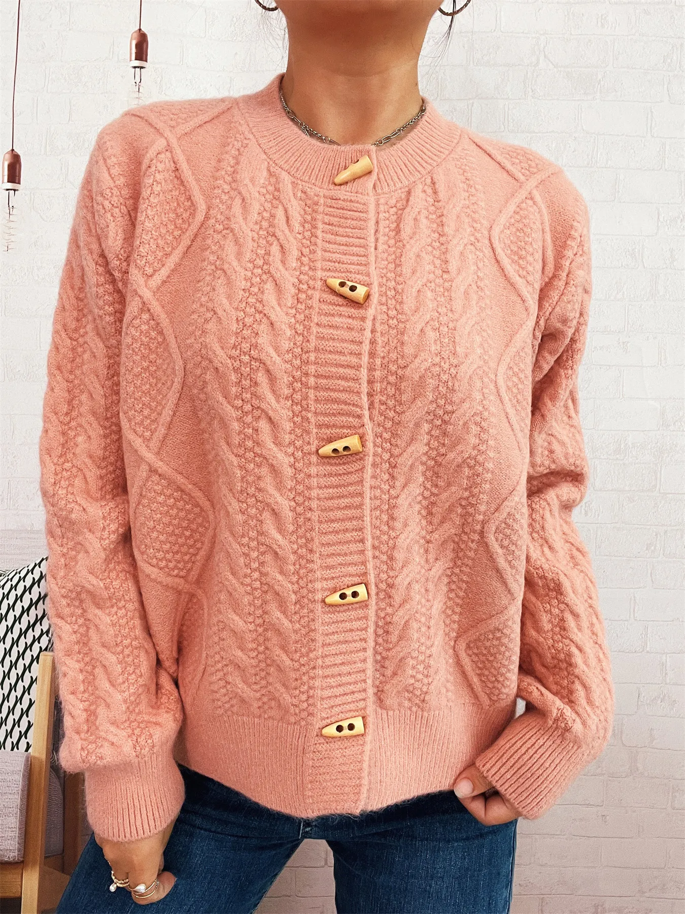 Cable Knit Button-Up Cardigan - Image 16