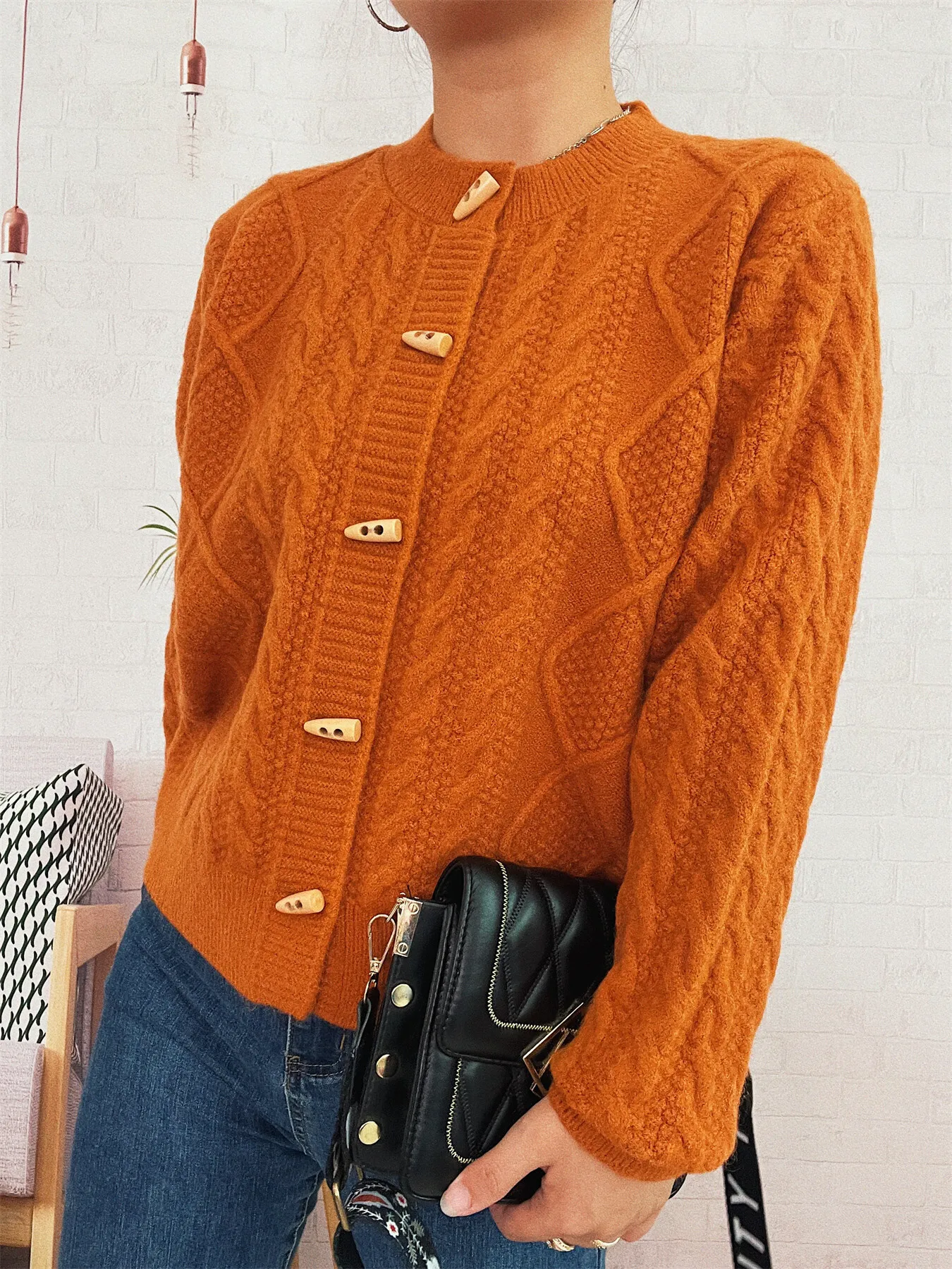 Cable Knit Button-Up Cardigan - Image 6