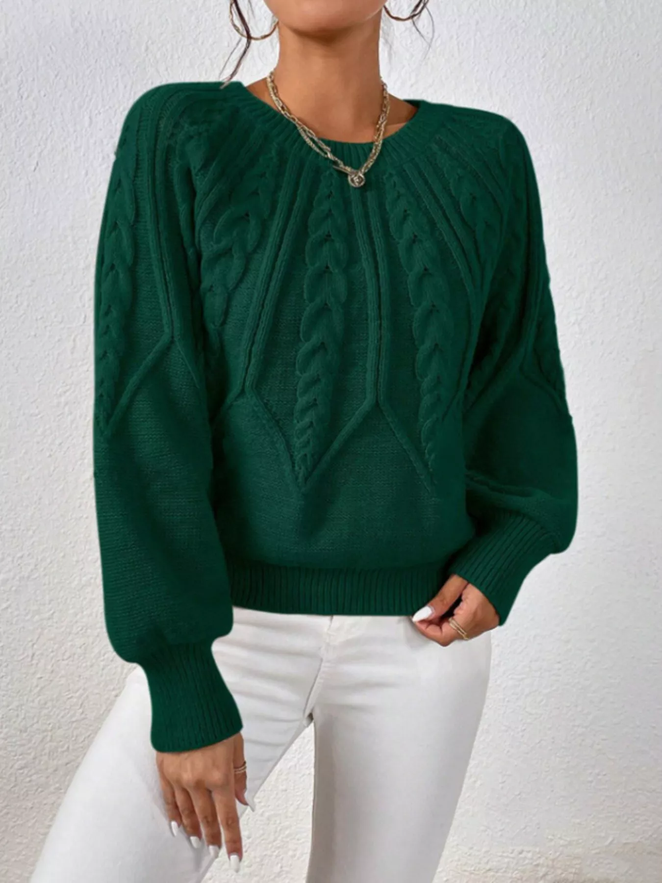 Cable Knit Long Sleeve Sweater - Image 11
