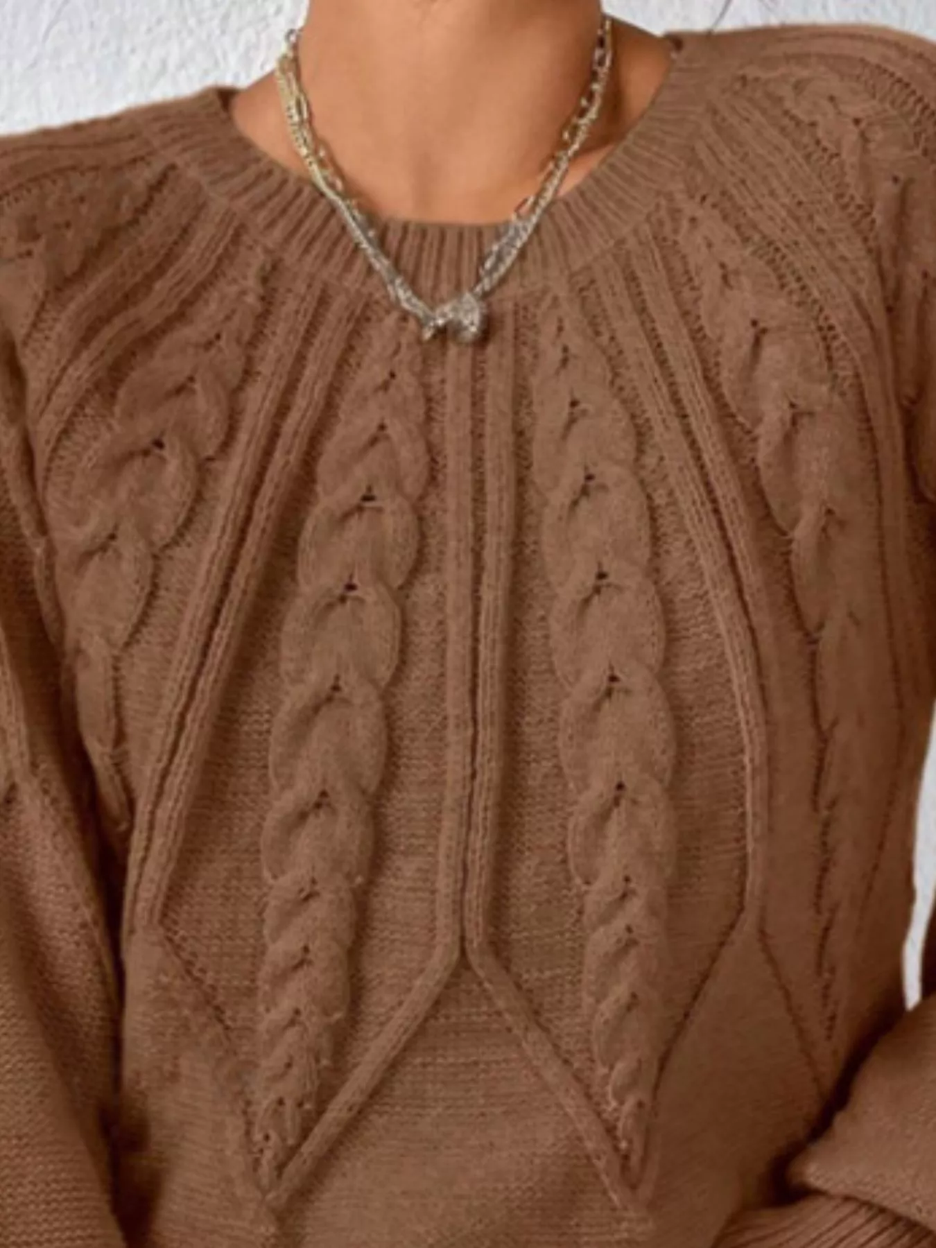 Cable Knit Long Sleeve Sweater - Image 20