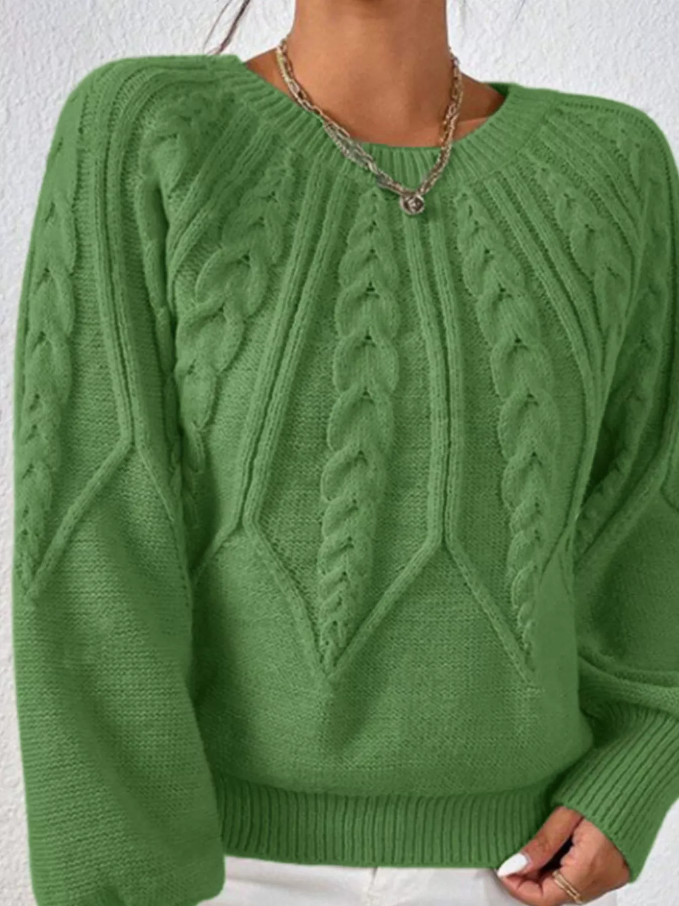 Cable Knit Long Sleeve Sweater - Image 29