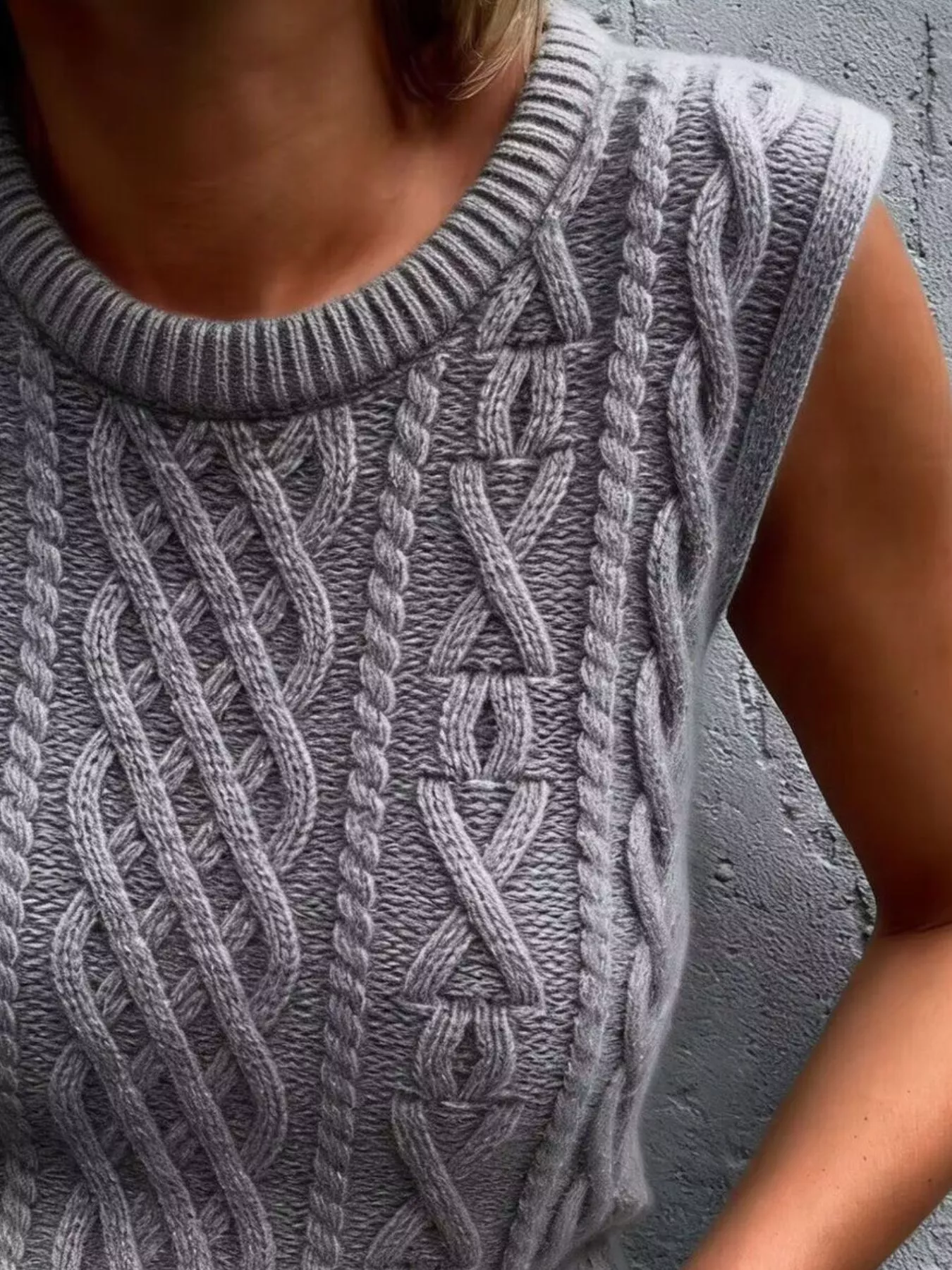 Cable Knit Sweater Vest - Image 2