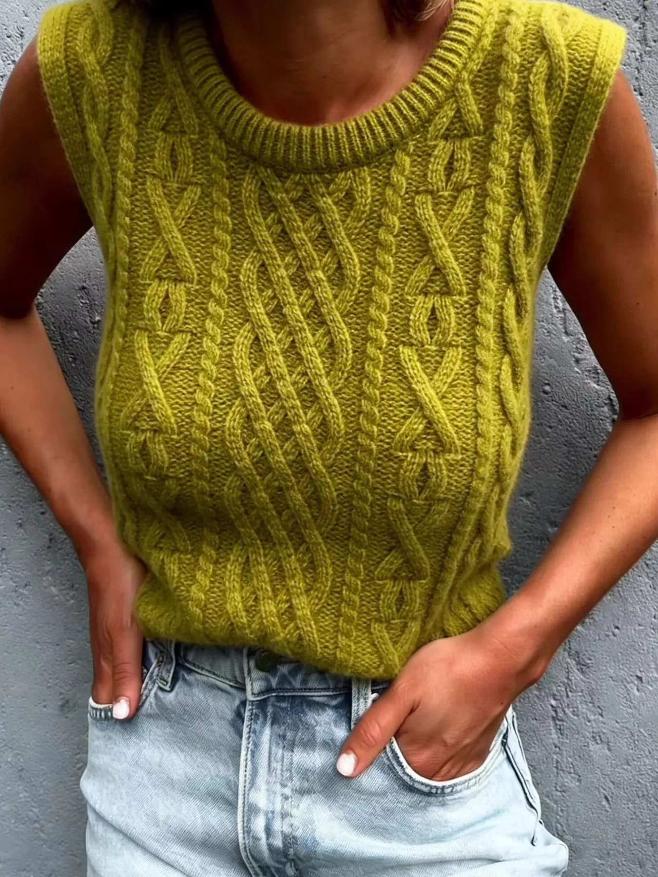 Cable Knit Sweater Vest - Image 5
