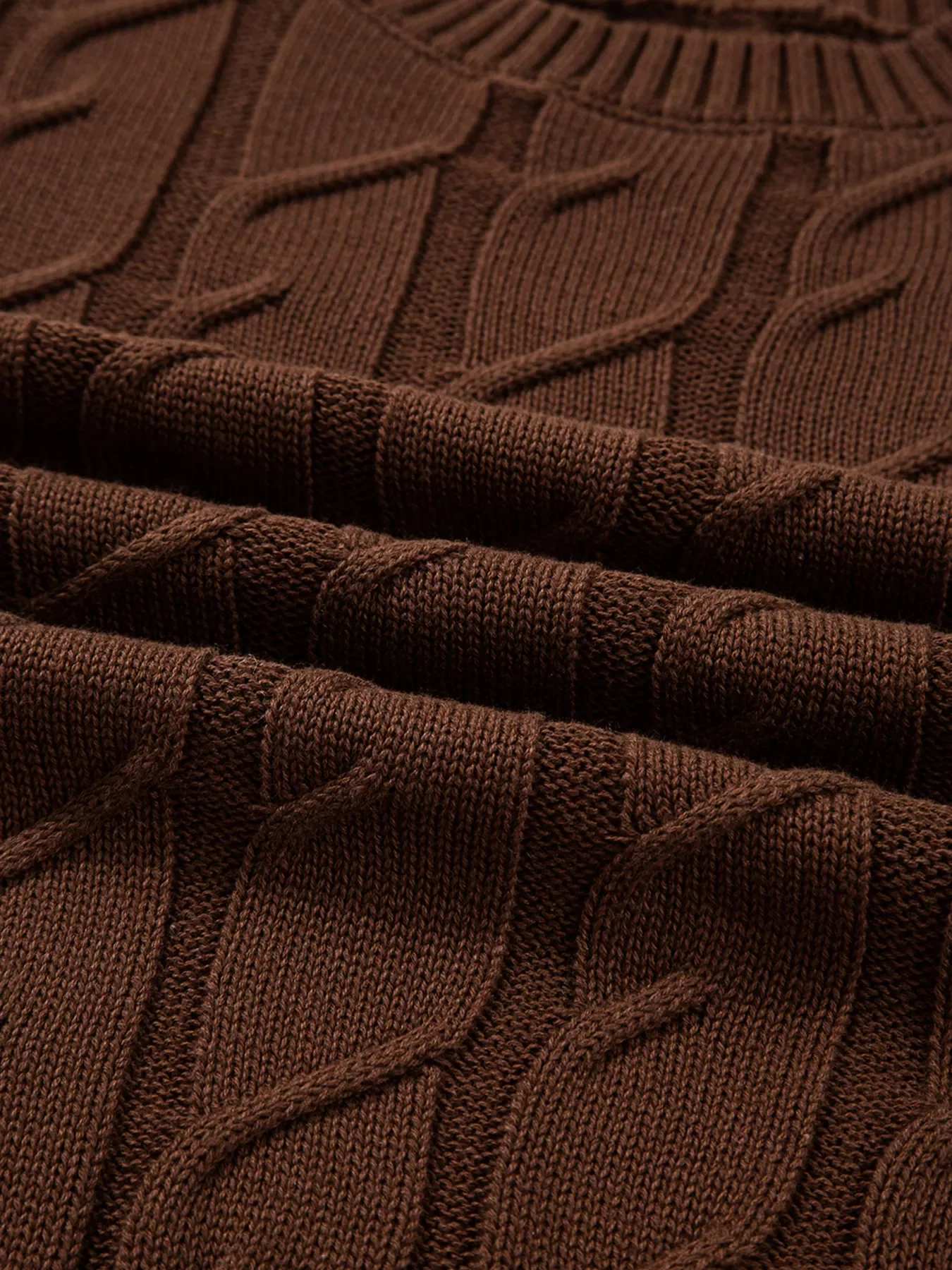 Cable Texture Crew Neck Short Sleeve Sweater Top - Image 8
