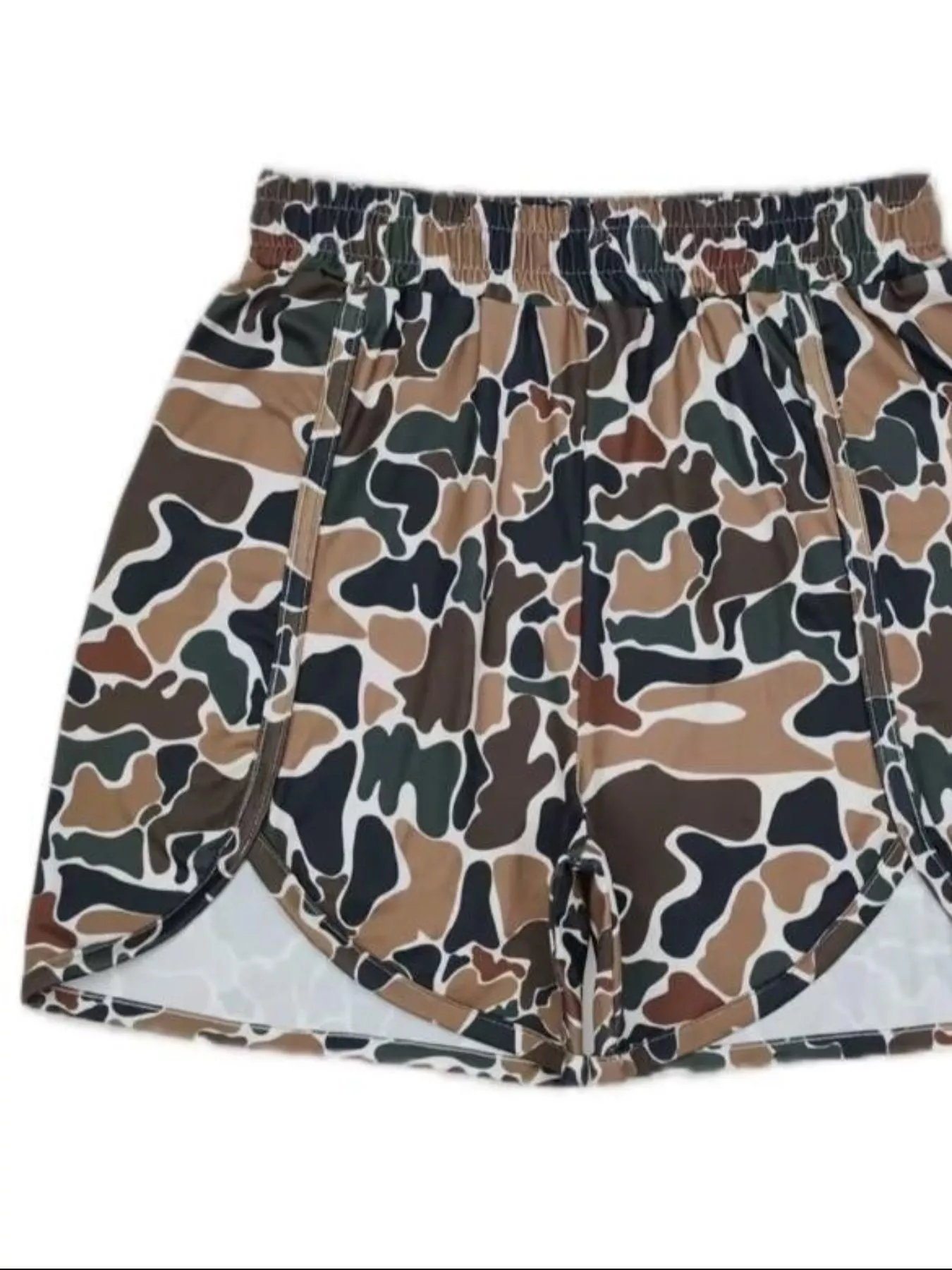 Camo Print Elastic Waist Shorts - Image 6