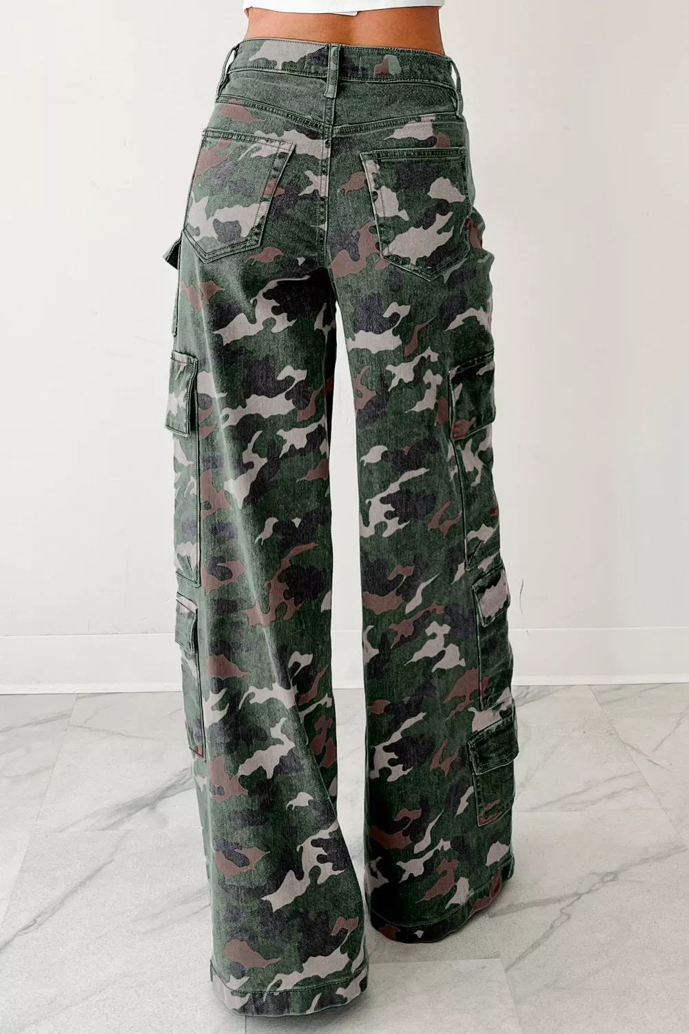 Camo Print High Waist Cargo Pants - Image 2