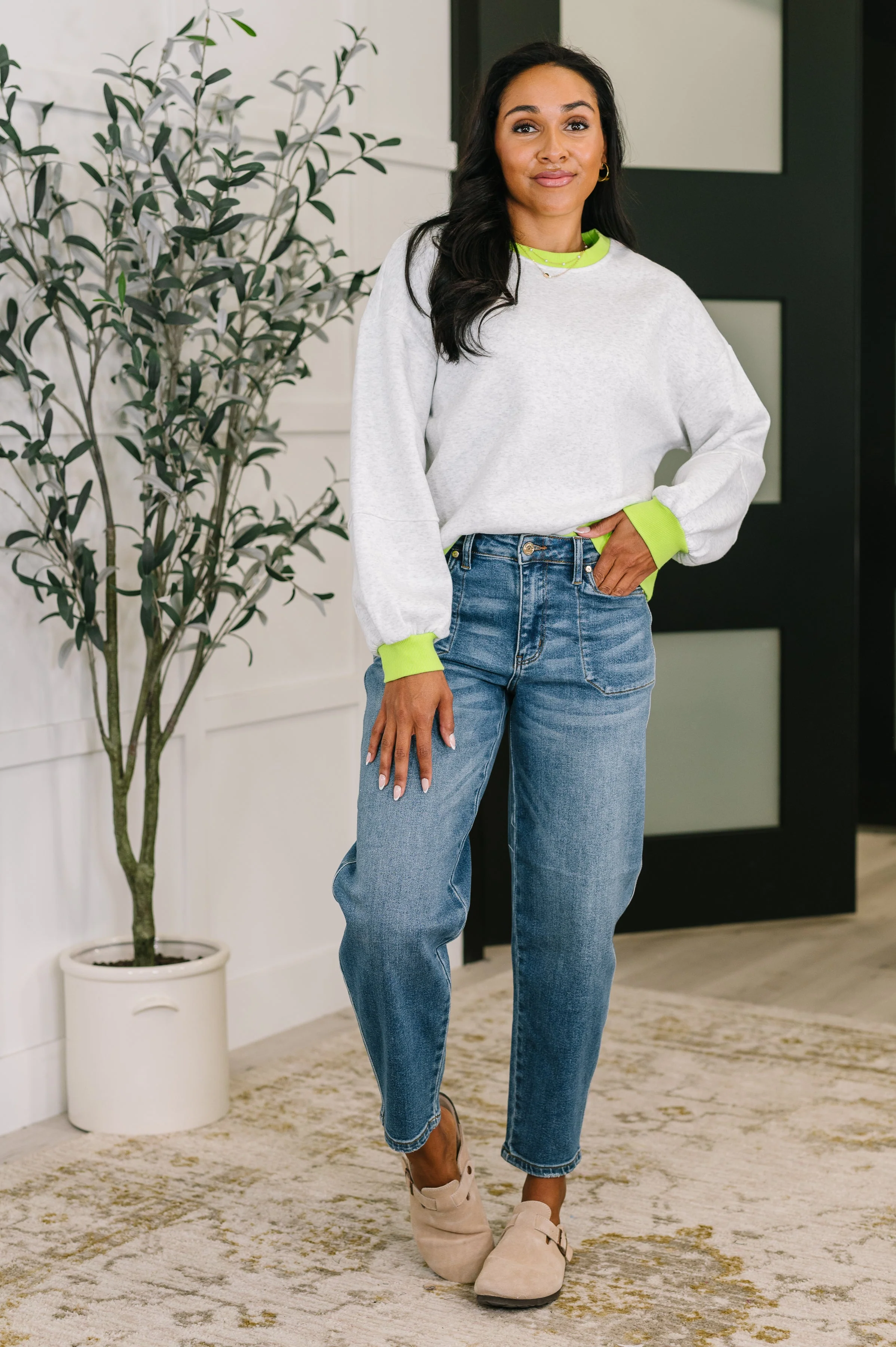 Can't Quit the Knit Contrast Pullover - Image 3