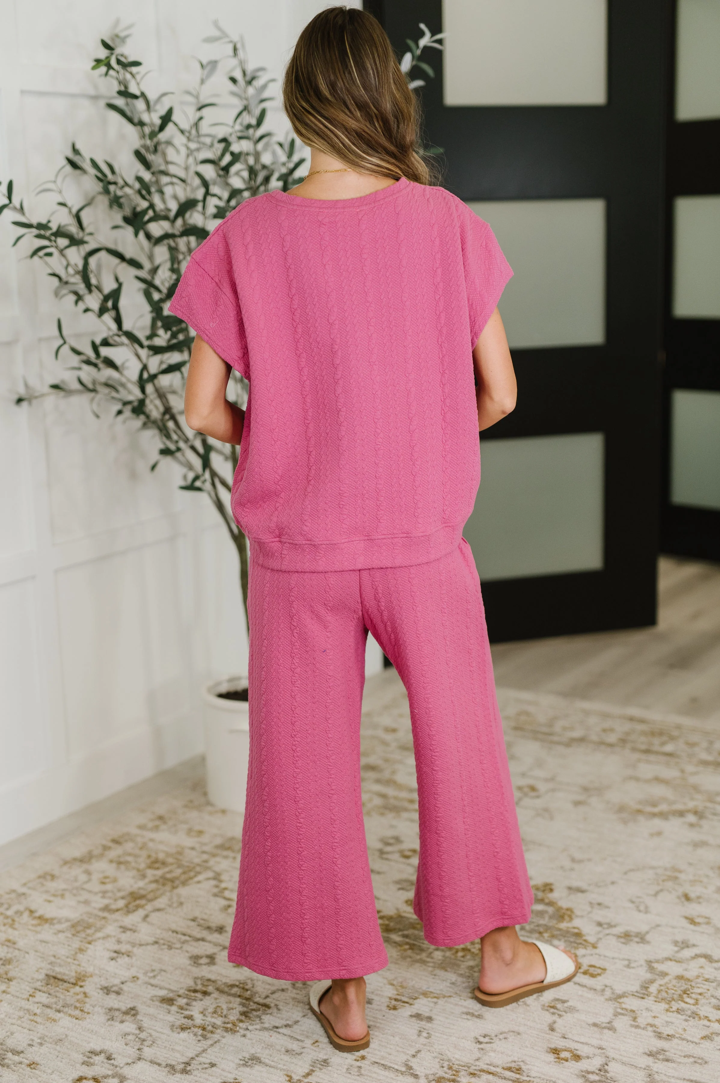 Can't Quit You Cropped Flair Bottoms in Magenta - Image 5