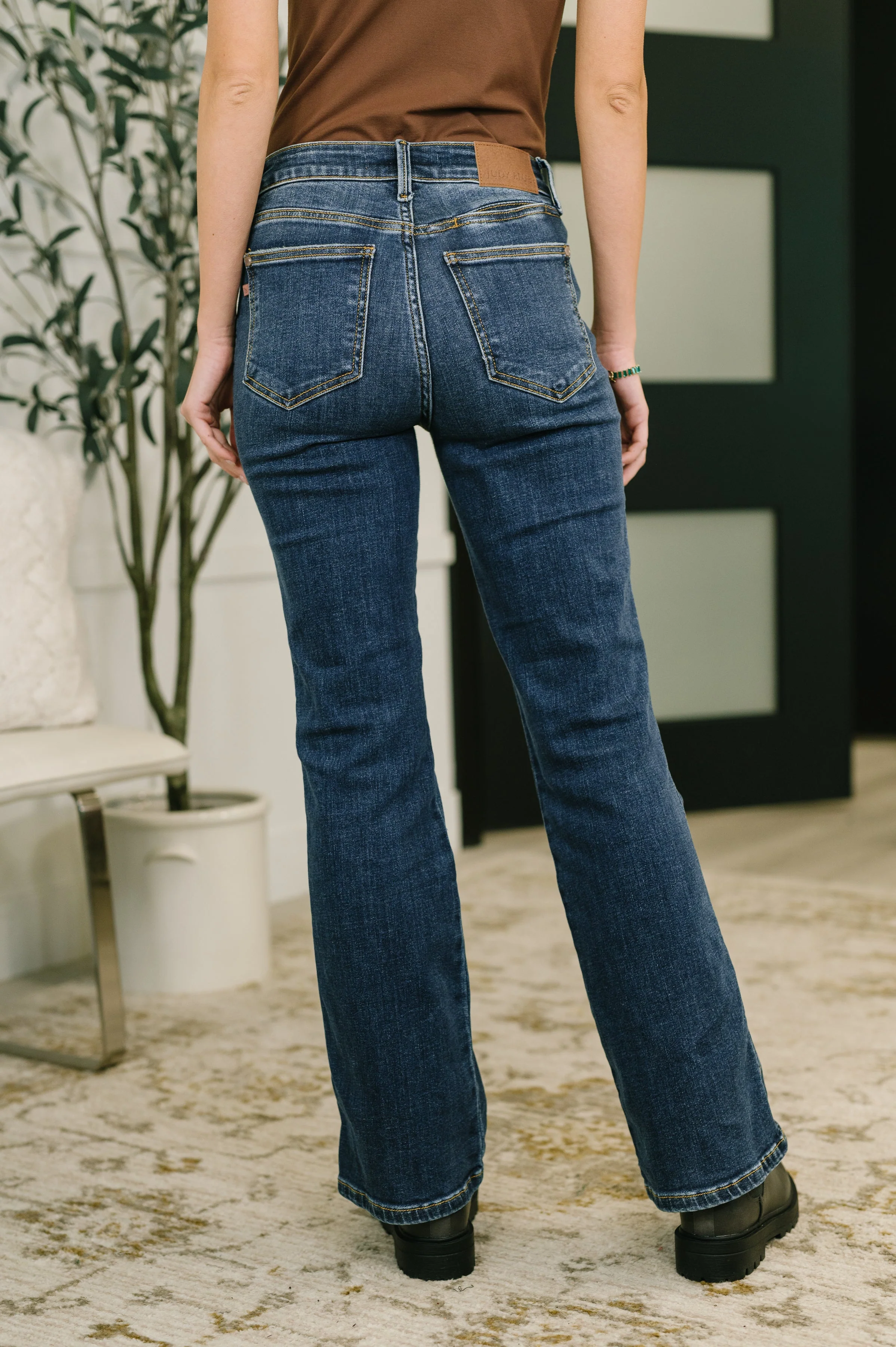 Casey Mid Rise Bootcut with Cell Phone Back Pocket & Slit - Image 6