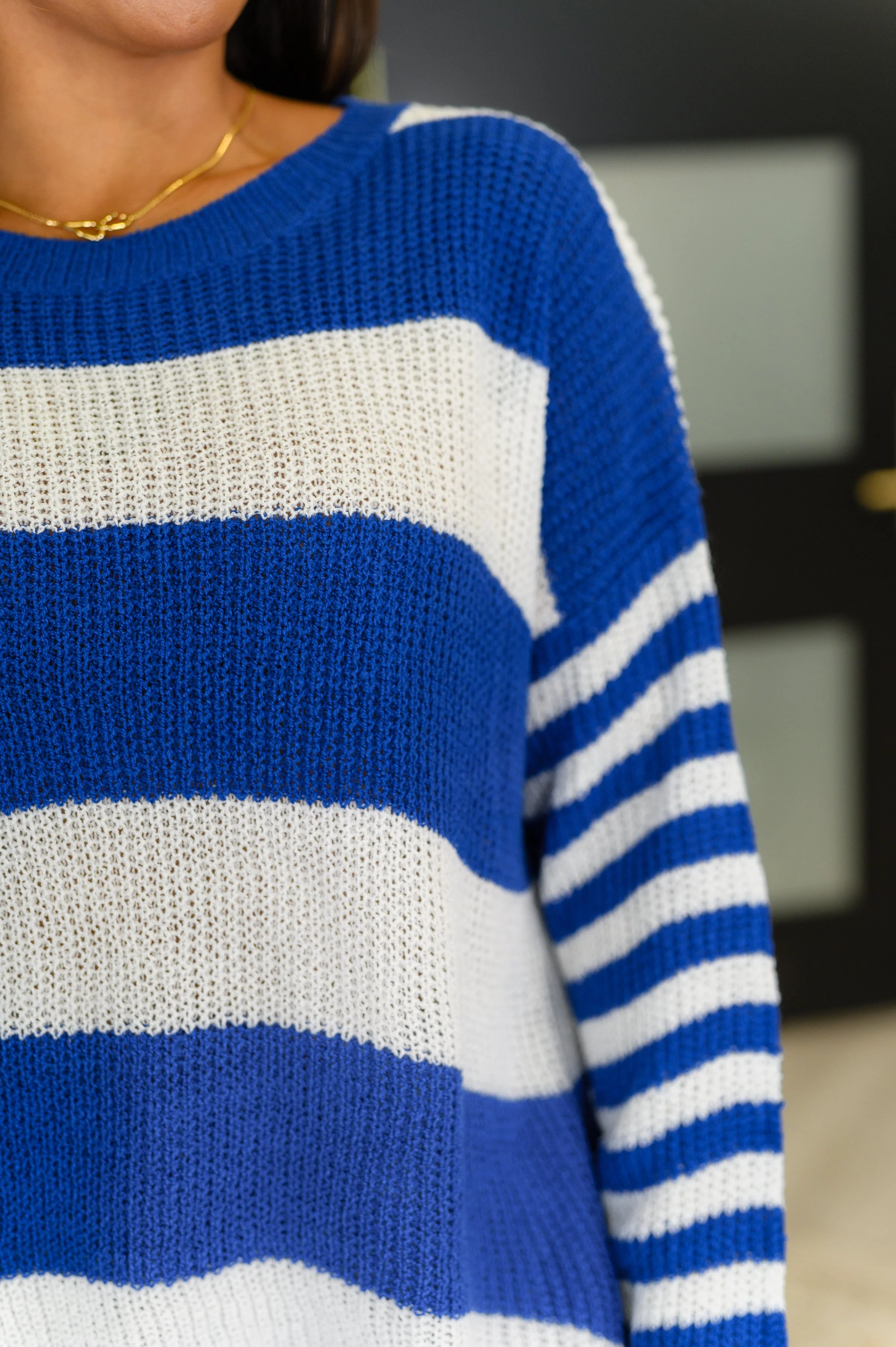 Casual Chaos Drop Shoulder Sweater in Royal Blue - Image 2