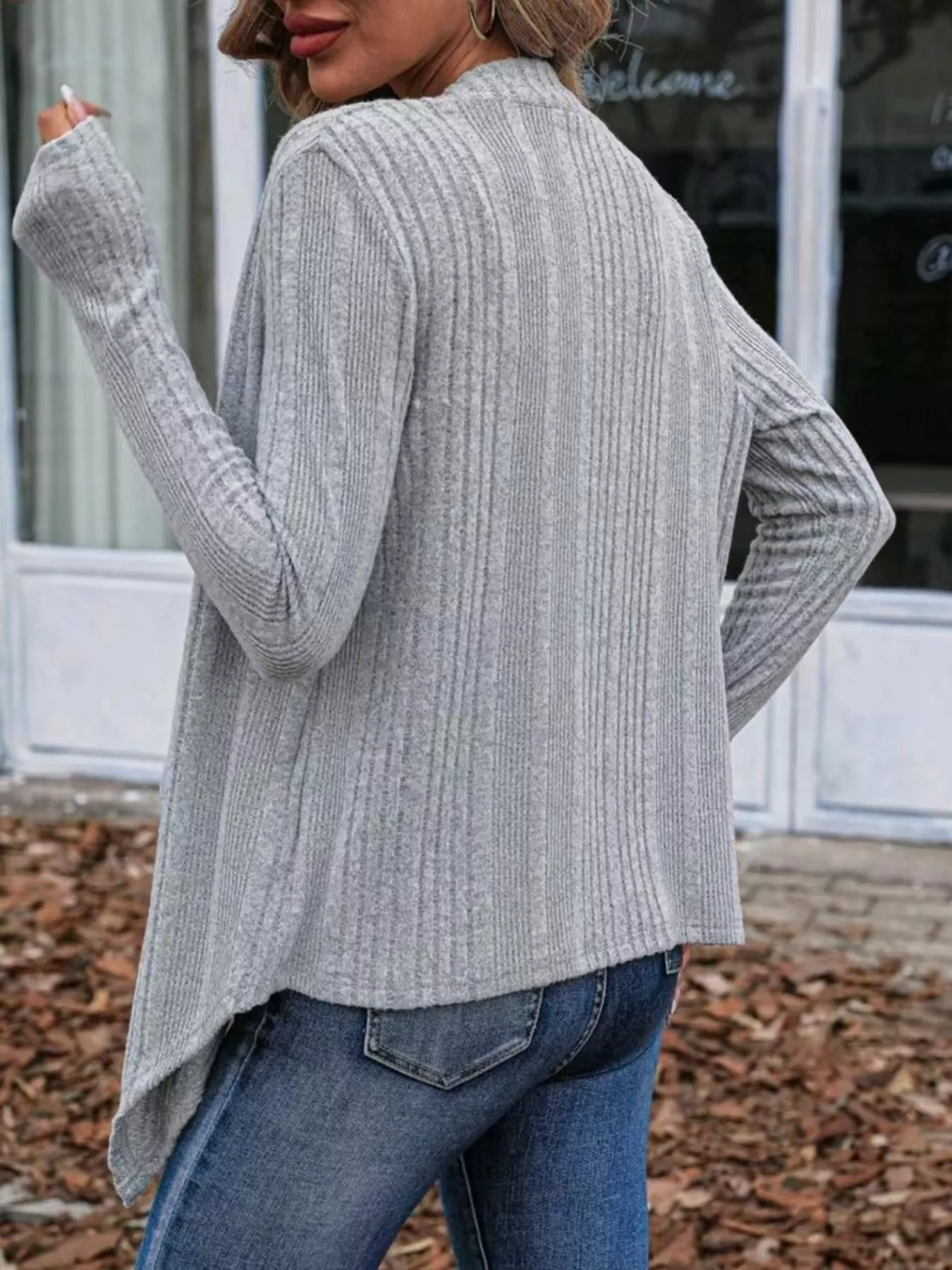 Casual Knit Open Front Cardigan - Image 6